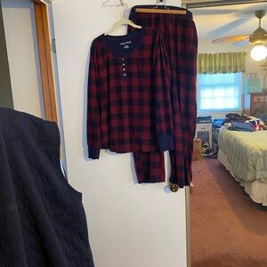 Nautica women’s Pajama Set - Navy and Red Checkered